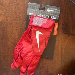 NEW Nike Diamond Elite Pro Batting Glove Red Size M
